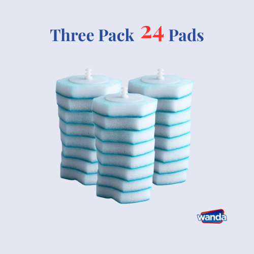 Wanda Disposable Scrub Pad Pack of 8s Refills for Toilet Brush