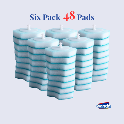 Wanda Disposable Scrub Pad Pack of 8s Refills for Toilet Brush