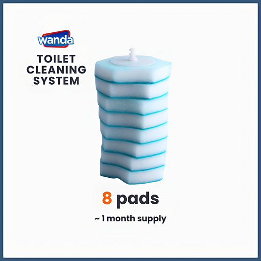Wanda Disposable Scrub Pad Pack of 8s Refills for Toilet Brush